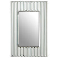 Orsina Ruta Wall Mirror – Silver Textured Geometric Modern Mirror