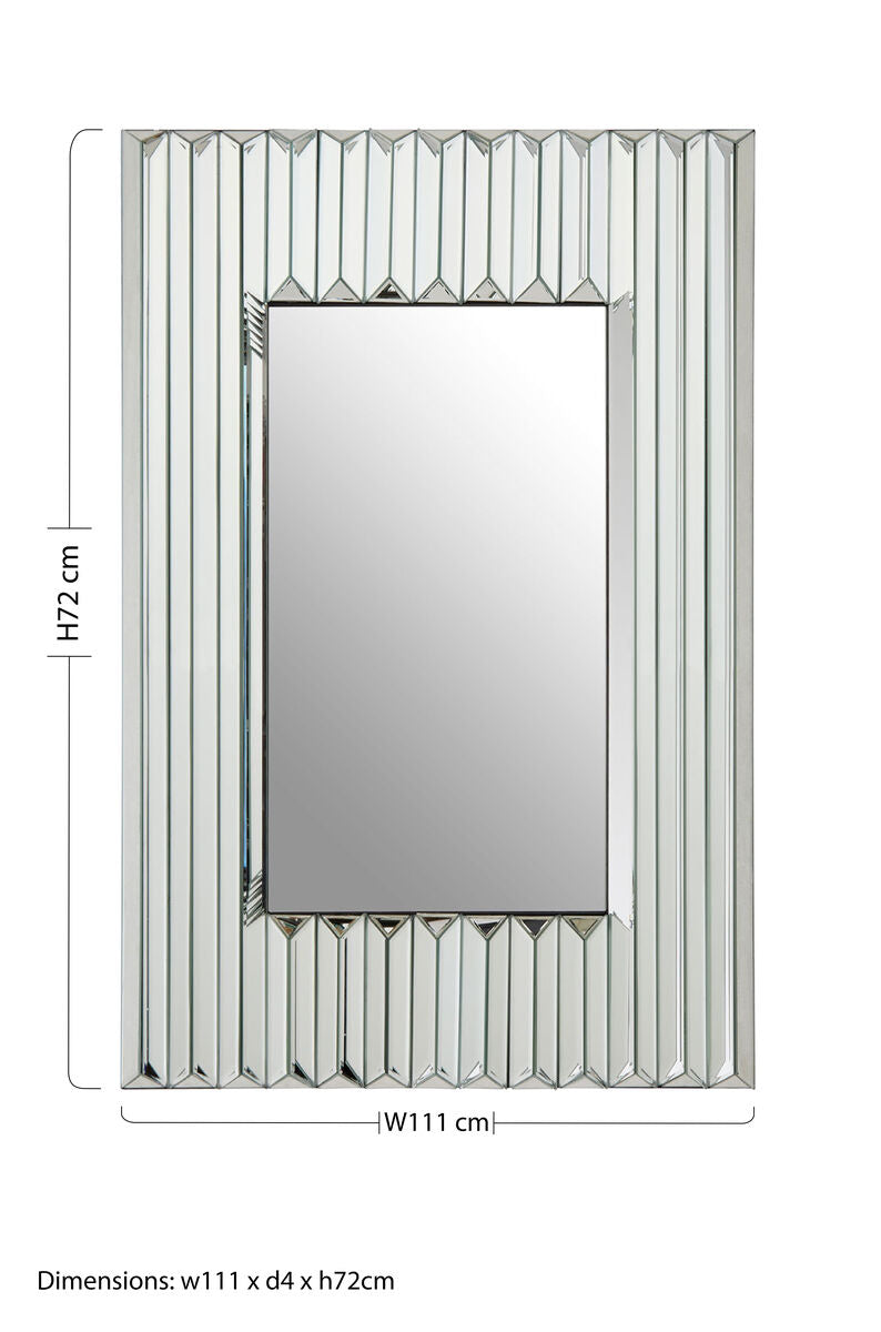 Orsina Ruta Wall Mirror – Silver Textured Geometric Modern Mirror