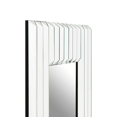 Orsina Ruta Wall Mirror – Silver Textured Geometric Modern Mirror
