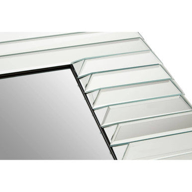 Orsina Ruta Wall Mirror – Silver Textured Geometric Modern Mirror