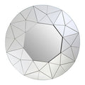 Orsina Roona Silver Wall Mirror – Modern Hexagonal Faceted Geometric Design