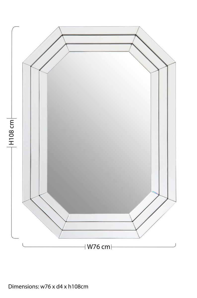 Orsina Raya Geometric Wall Mirror – Modern Three-Tier Architectural Frame