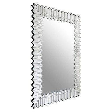 Orsina Rabia Wall Mirror – Silver Geometric Mosaic Frame Decor