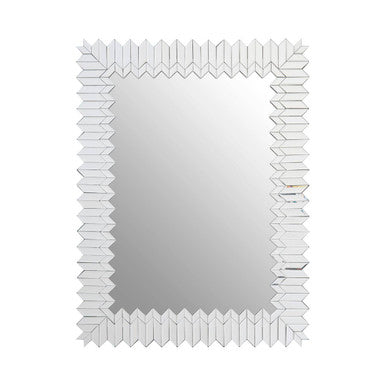Orsina Rabia Wall Mirror – Silver Geometric Mosaic Frame Decor