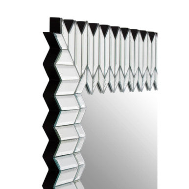 Orsina Rabia Wall Mirror – Silver Geometric Mosaic Frame Decor