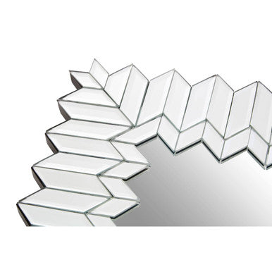 Orsina Rabia Wall Mirror – Silver Geometric Mosaic Frame Decor