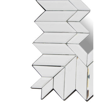 Orsina Rabia Wall Mirror – Silver Geometric Mosaic Frame Decor