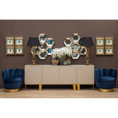 Orsina Riva Gold Hexagon Wall Mirror – Art Deco Geometric Design