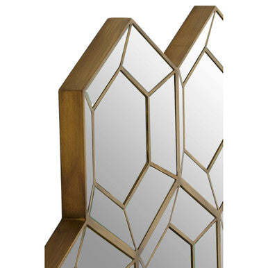 Orsina Riva Gold Hexagon Wall Mirror – Art Deco Geometric Design