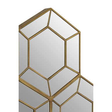 Orsina Riva Gold Hexagon Wall Mirror – Art Deco Geometric Design