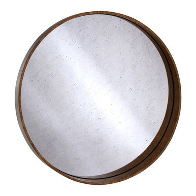 Orsina Colton Round Wall Mirror – Antique Gold Frame Vintage Style