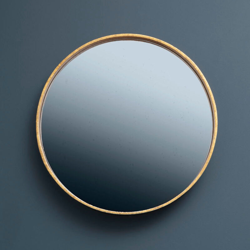 Orsina Colton Round Wall Mirror – Antique Gold Frame Vintage Style