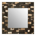 Orsina Relic Square Petrified Wood Wall Mirror | Dark Mosaic Frame