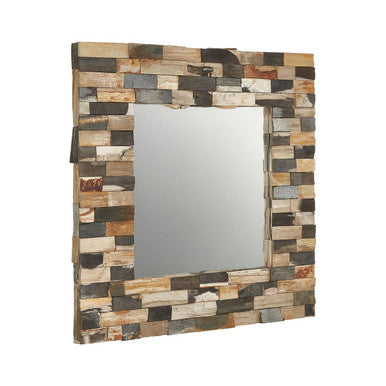 Orsina Relic Square Wall Mirror – Mosaic Tile Frame Decorative Accent