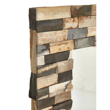 Orsina Relic Square Wall Mirror – Mosaic Tile Frame Decorative Accent