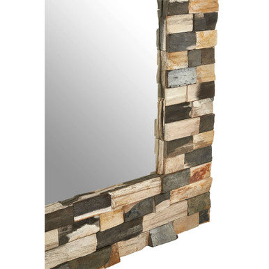 Orsina Relic Square Wall Mirror – Mosaic Tile Frame Decorative Accent
