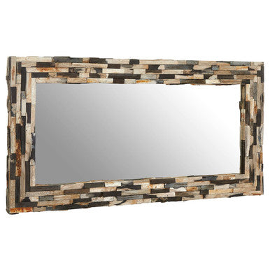 Orsina Relic Rectangular Wall Mirror – Mosaic Tiled Frame Decor