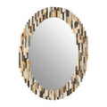 Orsina Relic Oval Wall Mirror – Mosaic Tile Frame in Natural Tones