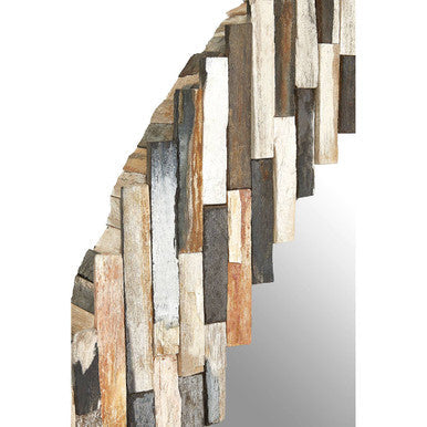 Orsina Relic Oval Wall Mirror – Mosaic Tile Frame in Natural Tones