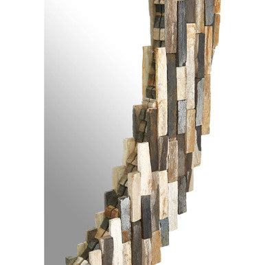 Orsina Relic Oval Wall Mirror – Mosaic Tile Frame in Natural Tones