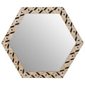 Orsina Harlo Hexagonal Wall Mirror – Ivory and Black Geometric Decor