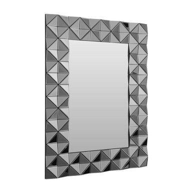 Orsina Soho Silver Geometric Wall Mirror – 3D Modern Statement Decor