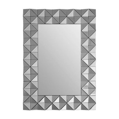 Orsina Soho Silver Geometric Wall Mirror – 3D Modern Statement Decor