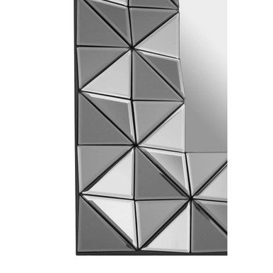 Orsina Soho Silver Geometric Wall Mirror – 3D Modern Statement Decor