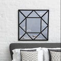 Orsina Descartes Black Metal Geometric Square Wall Mirror – 24 Inch