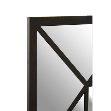 Orsina Descartes Black Metal Geometric Square Wall Mirror – 24 Inch