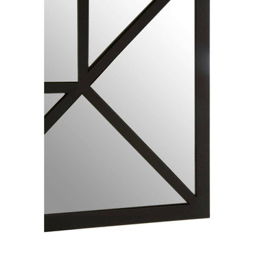 Orsina Descartes Black Metal Geometric Square Wall Mirror – 24 Inch
