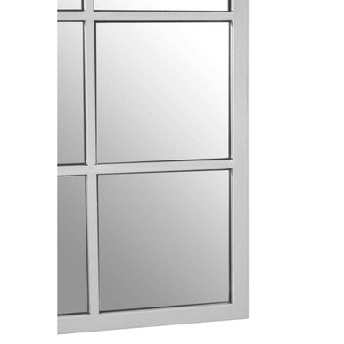 Orsina Descartes Silver Grid Frame Wall Mirror – Modern Vanity Decor