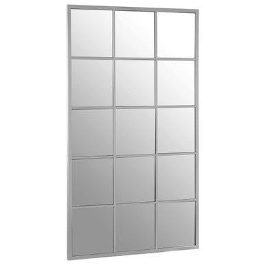 Orsina Descartes Large Silver Wall Mirror | Geometric Metal Frame