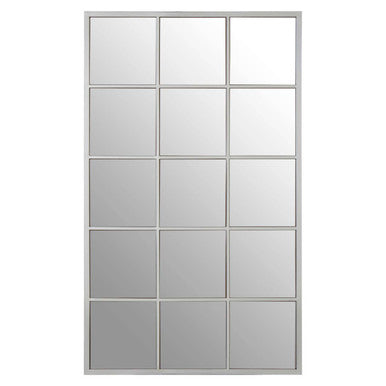 Orsina Descartes Large Silver Wall Mirror | Geometric Metal Frame