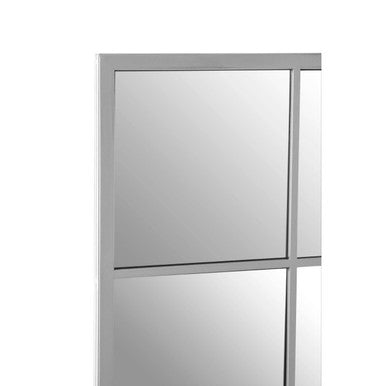 Orsina Descartes Large Silver Wall Mirror | Geometric Metal Frame