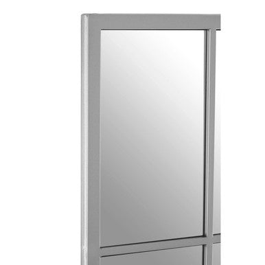 Orsina Descartes Tall Window Pane Wall Mirror | Silver Grid Design