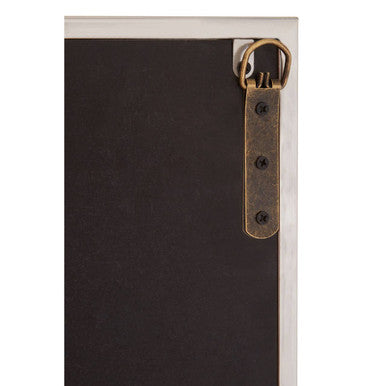 Orsina Descrates Square Window Pane Wall Mirror | Silver Stainless Steel