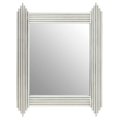 Orsina Clarice Wall Mirror – Art Deco Stainless Steel Silver Frame