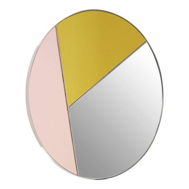 Orsina Arbus Round Wall Mirror – Geometric Gold & Rose Gold Art