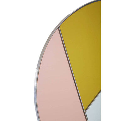 Orsina Arbus Round Wall Mirror – Geometric Gold & Rose Gold Art