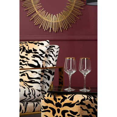 Orsina Phalanx Gold Oval Wall Mirror – Art Deco Stepped Frame Design
