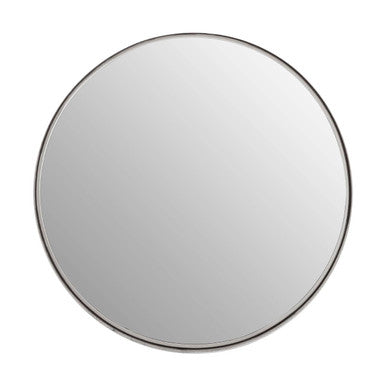 Orsina Leonov Round Wall Mirror – Hammered Nickel Finish, Medium