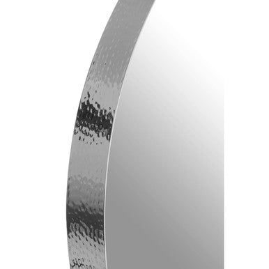Orsina Leonov Round Wall Mirror – Hammered Nickel Finish, Medium