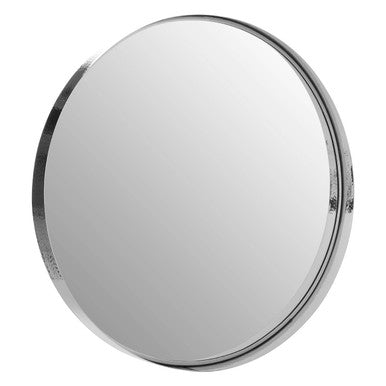 Orsina Leonov Round Wall Mirror – Small Nickel Hammered Metal