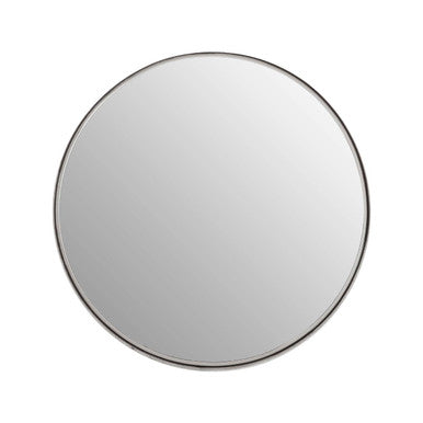 Orsina Leonov Round Wall Mirror – Small Nickel Hammered Metal