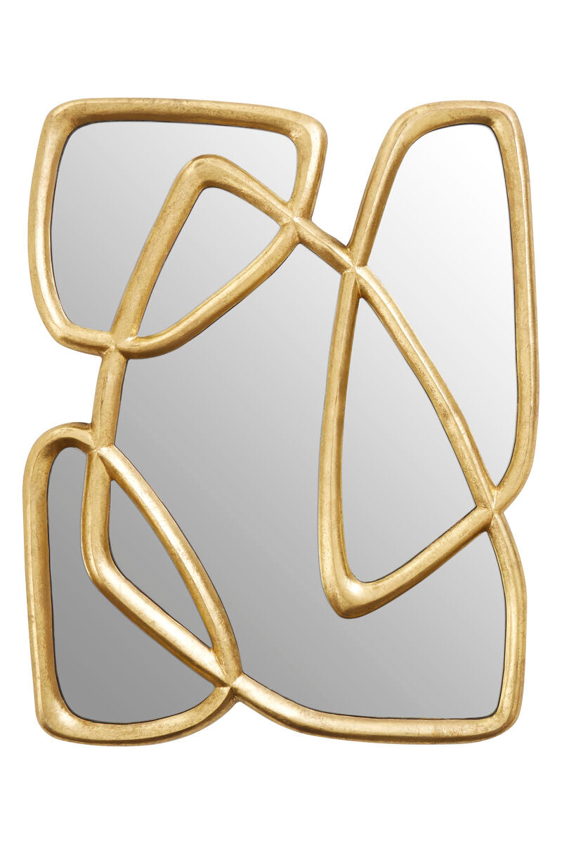 Orsina Pablo Abstract Wall Mirror – Gold and Green Geometric Decor