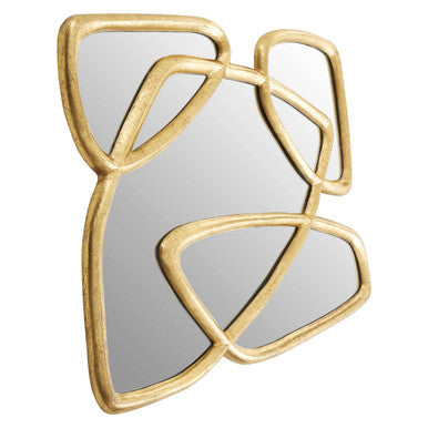 Orsina Pablo Abstract Wall Mirror – Gold and Green Geometric Decor