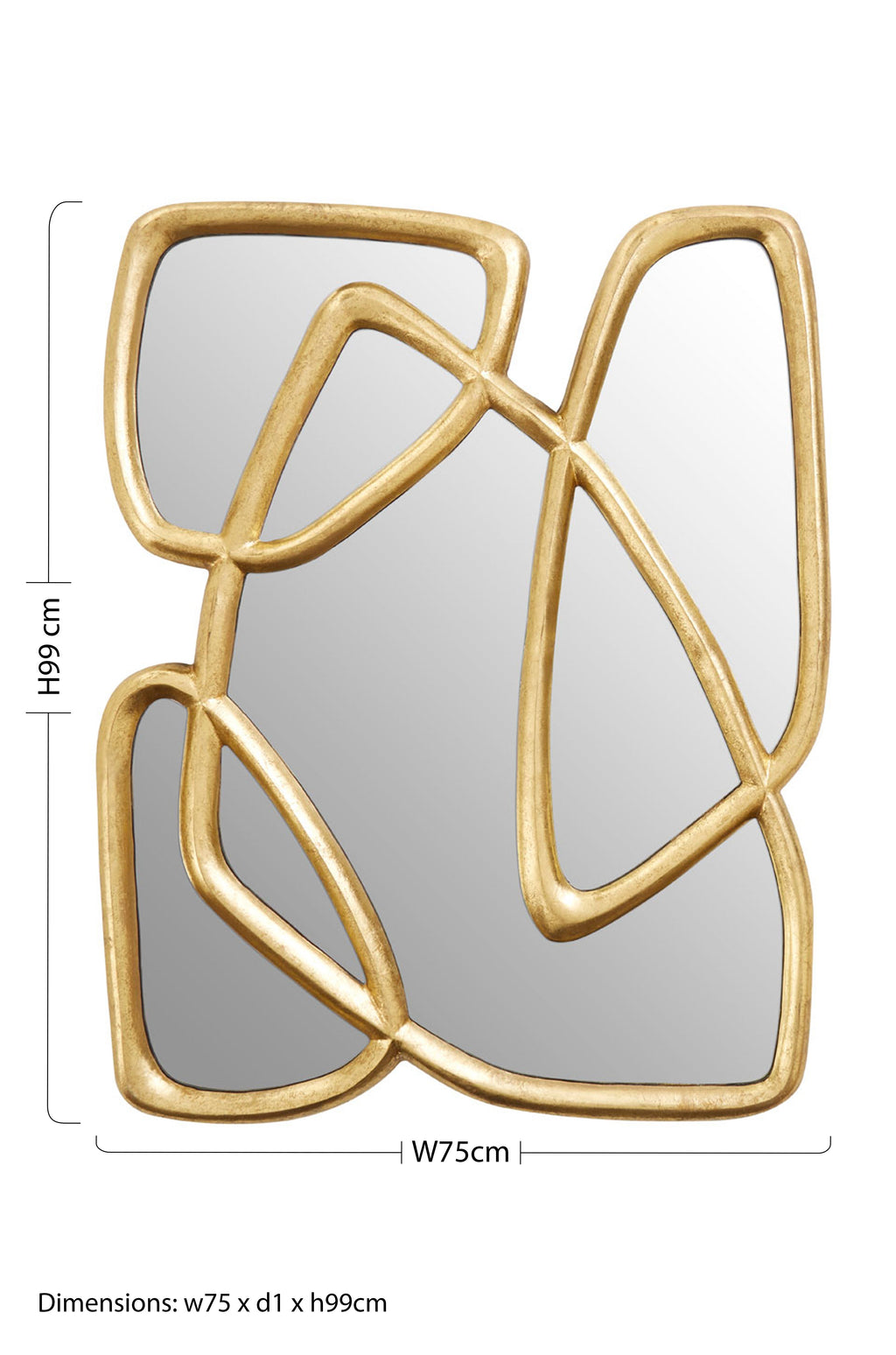 Orsina Pablo Abstract Wall Mirror – Gold and Green Geometric Decor