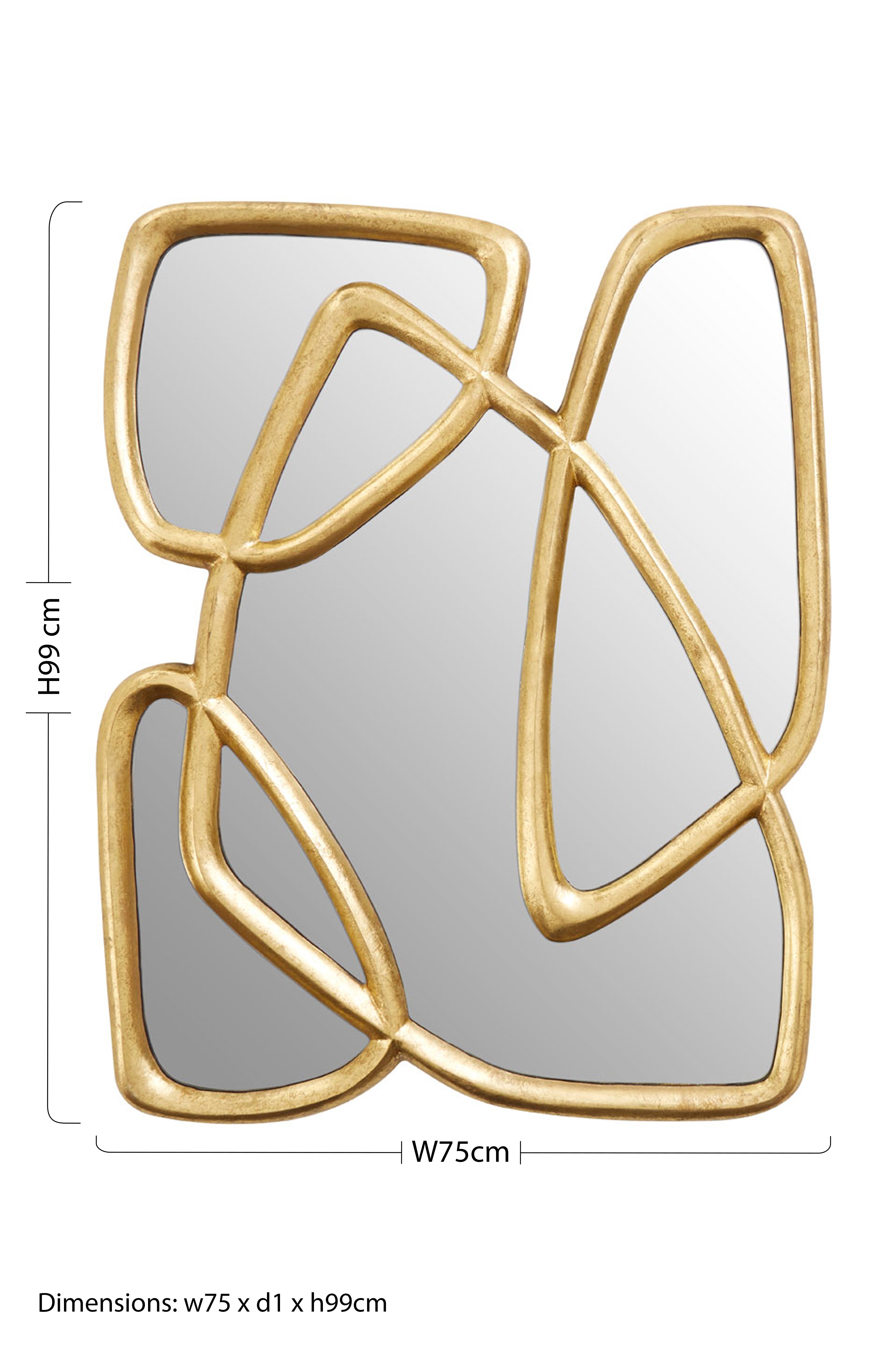 Orsina Pablo Abstract Wall Mirror – Gold and Green Geometric Decor