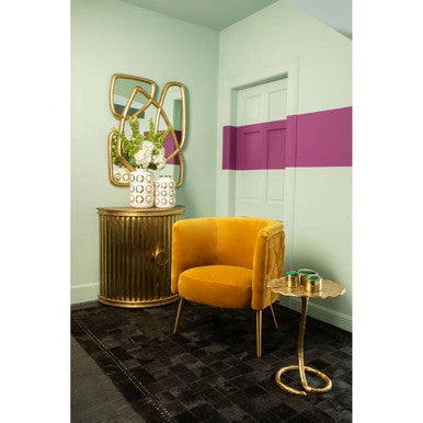 Orsina Pablo Abstract Wall Mirror – Gold and Green Geometric Decor